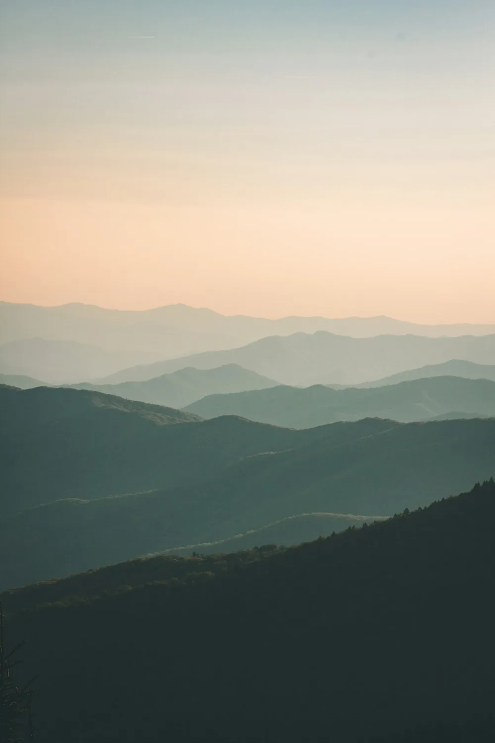 Layered mountain ridges fading into the distance
